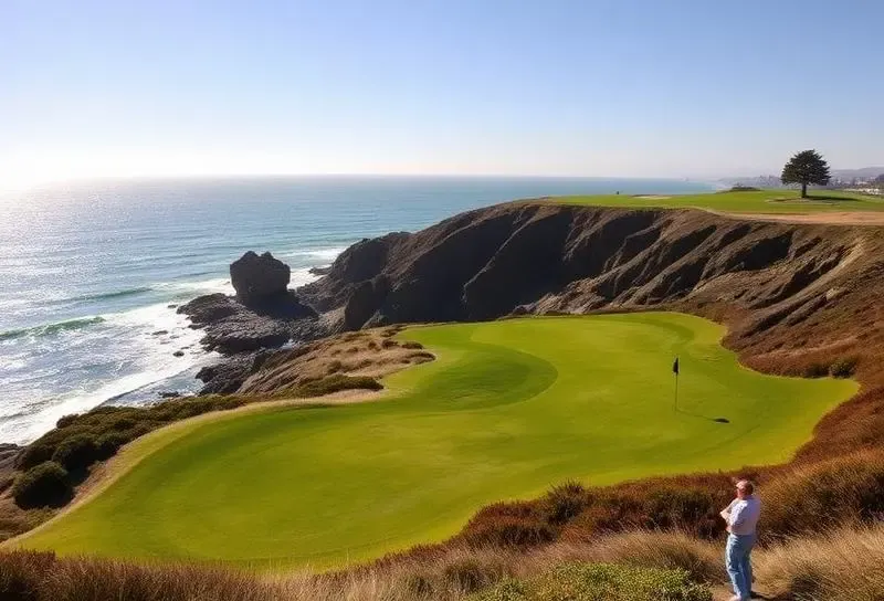 Le parcours Pebble Beach à l'écran du simulateur
