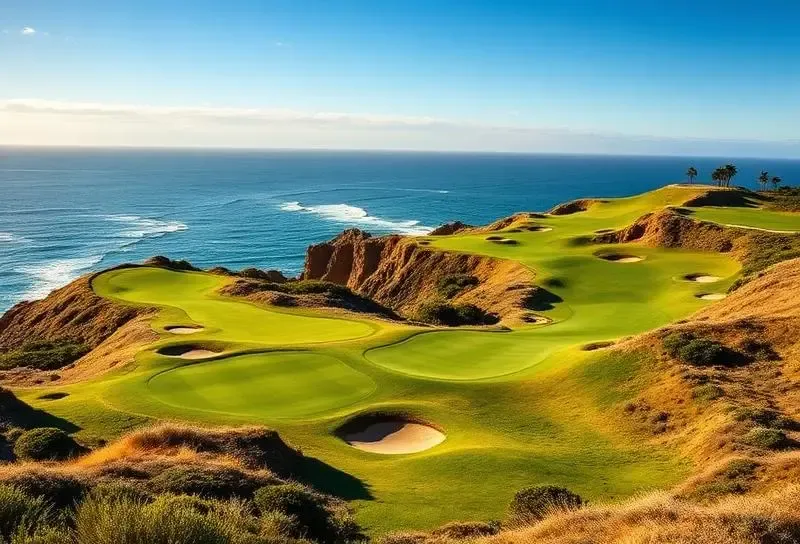 Le parcours Torrey Pines à l'écran du simulateur
